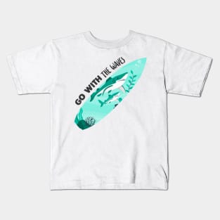 Surfboard Creative Shark Design Gift Kids T-Shirt